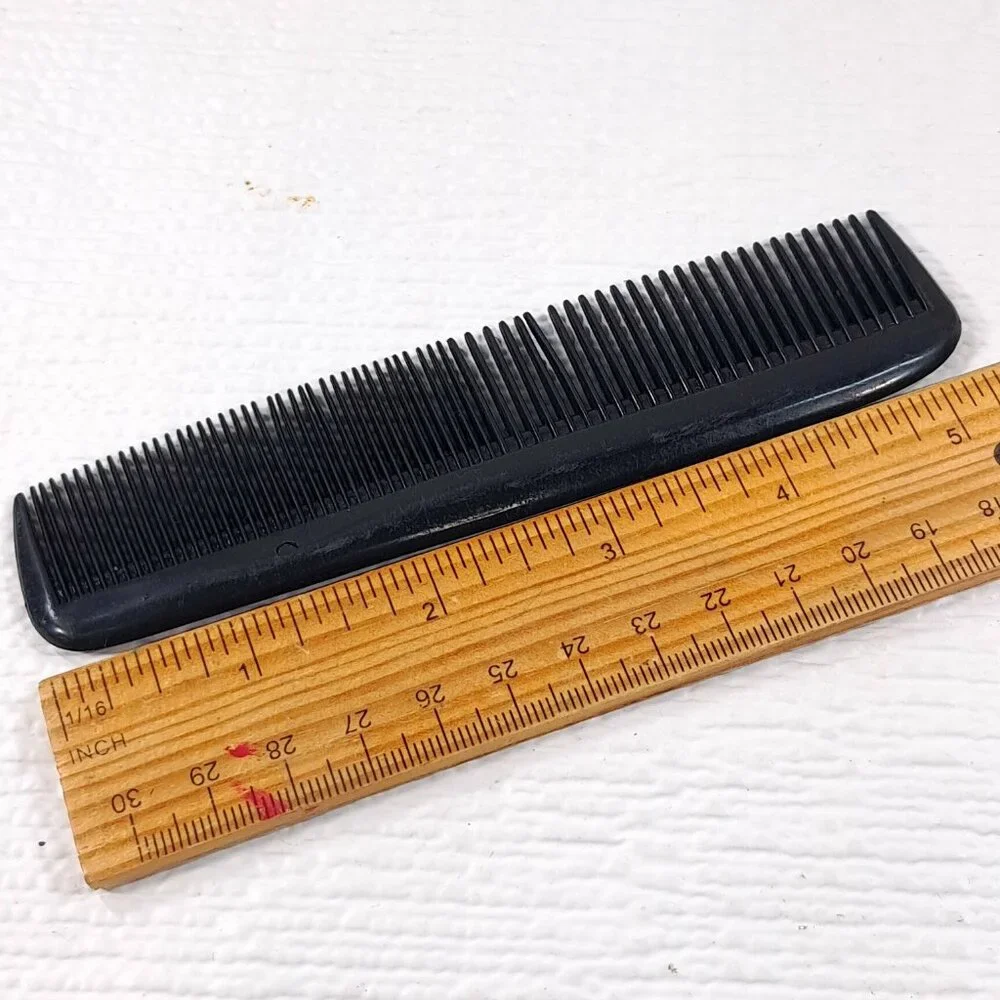 Vintage Ace Unbreakable Plastic Black Hard Rubber hair Comb USA Pocket Purse‎ 5
